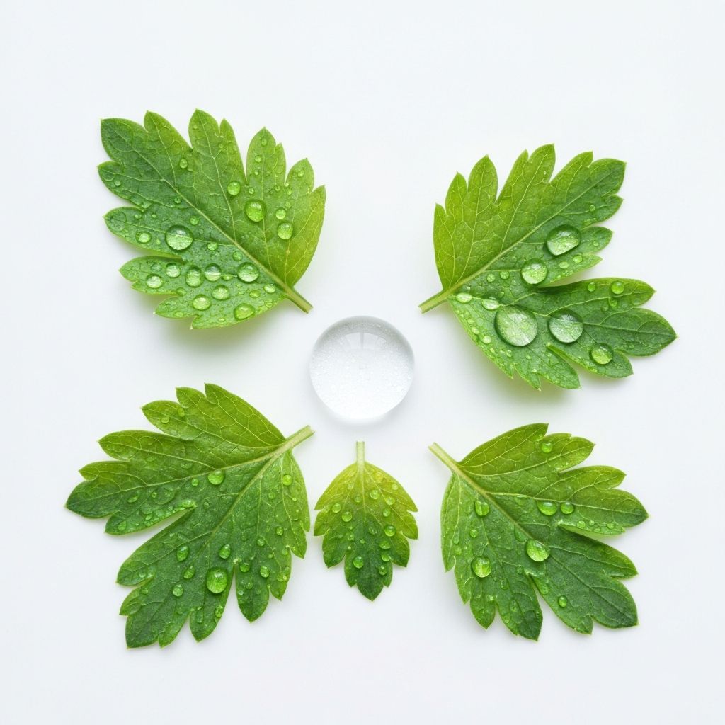 Frische Kräuter mit Tautropfen